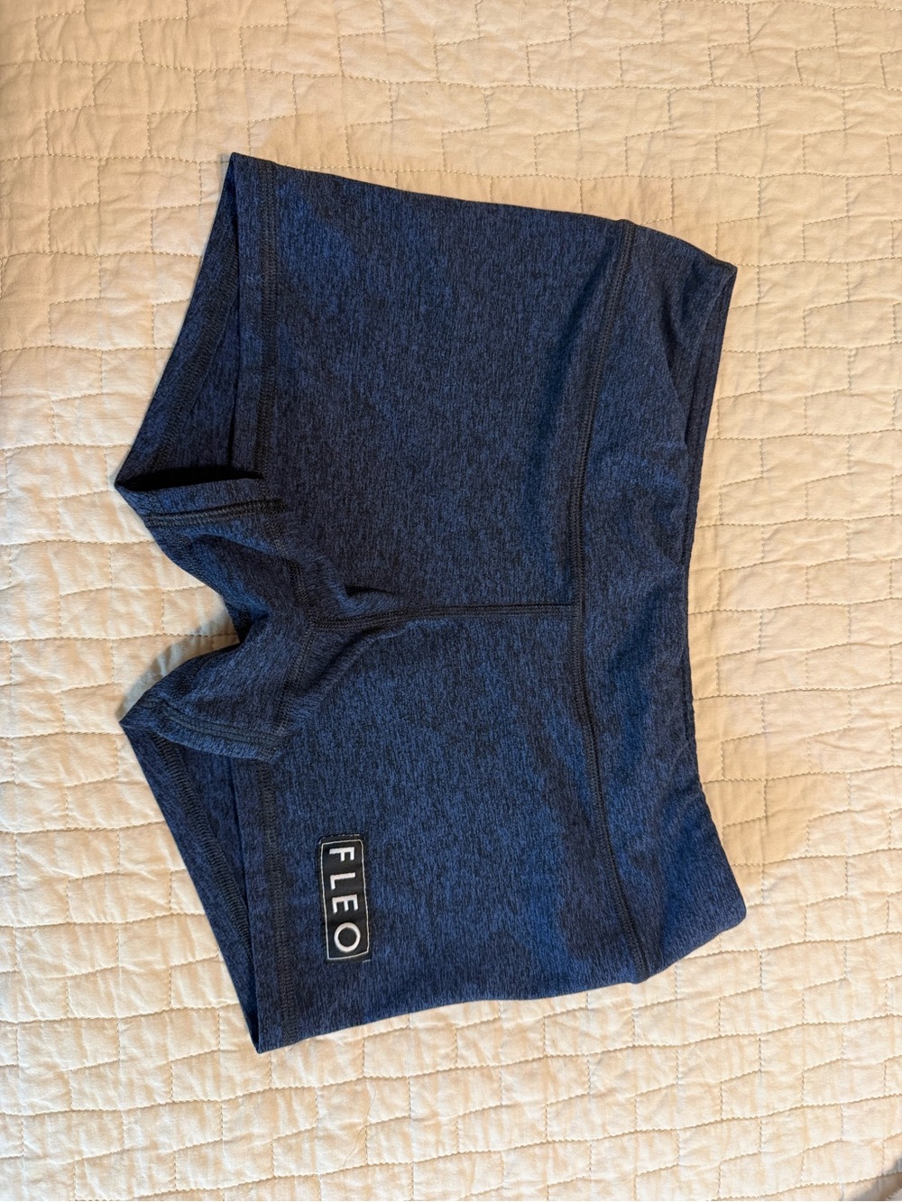 Fleo Women's Heather Navy High-Rise Athletic Shorts